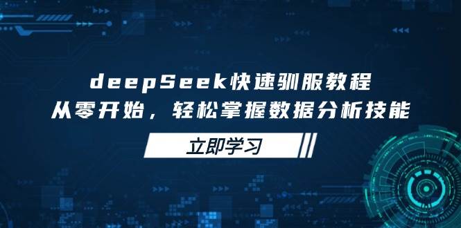 deepSeek快速驯服教程，从零开始，轻松掌握数据分析技能-众创网