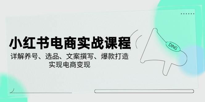 小红书电商实战课程，详解养号、选品、文案撰写、爆款打造，实现电商变现-众创网